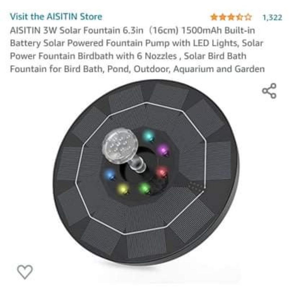 3w solar fountain